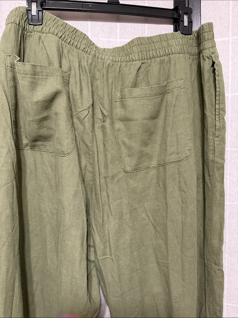 Old Navy Olive Green Linen Blend Pants - Picture 3 of 5